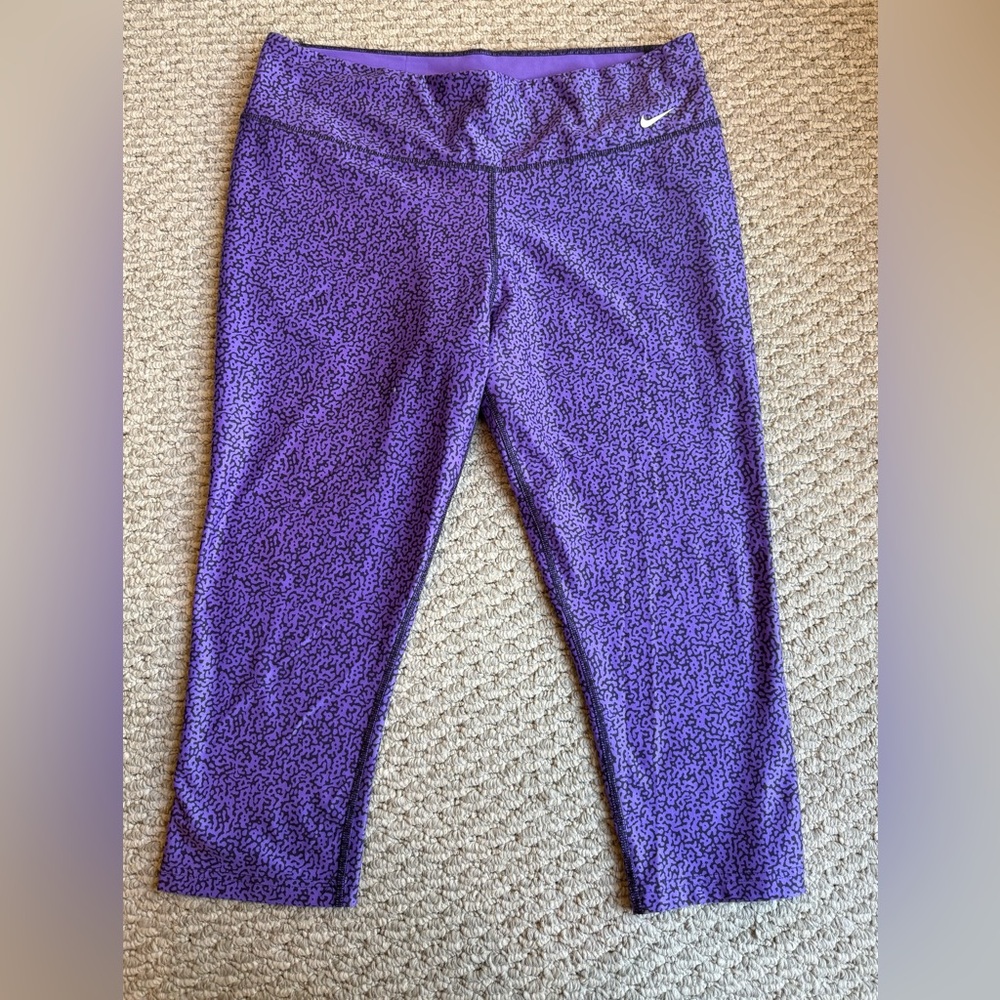 Nike Purple Dri-FIT Capri Leggings
